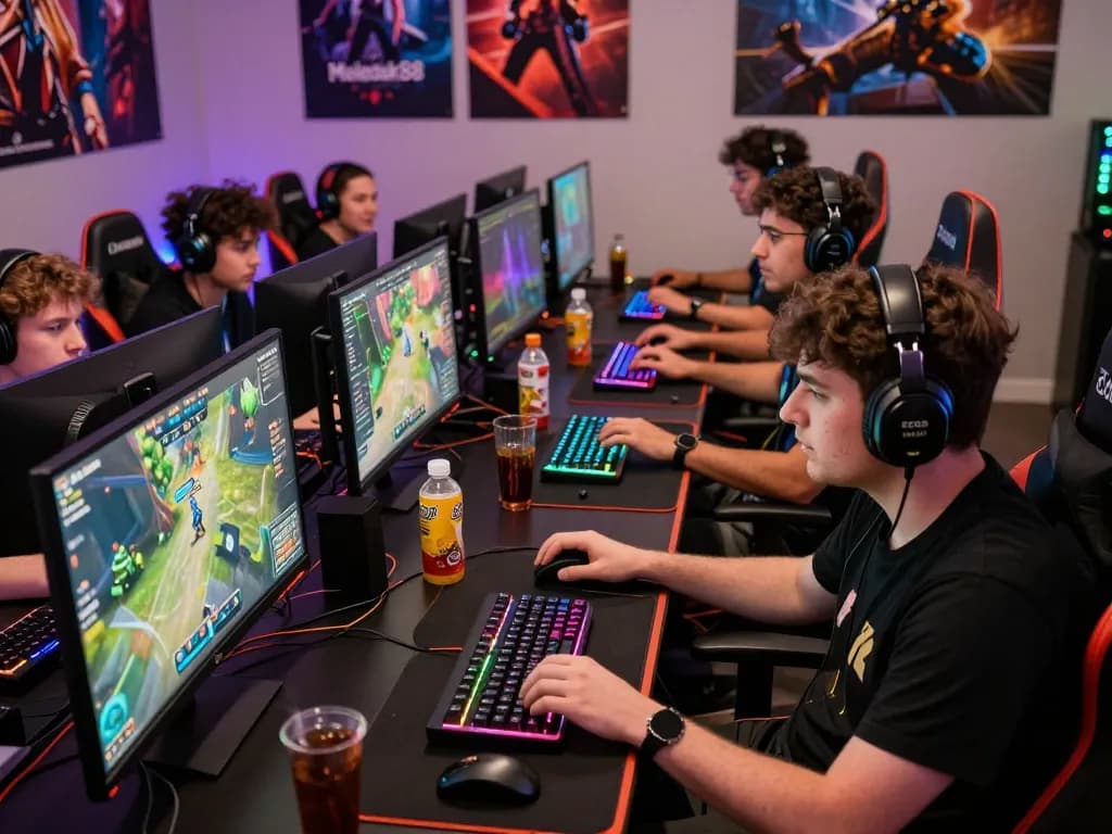 Exciting Meledak88 gaming session with diverse players enjoying high-stakes games in a vibrant atmosphere.