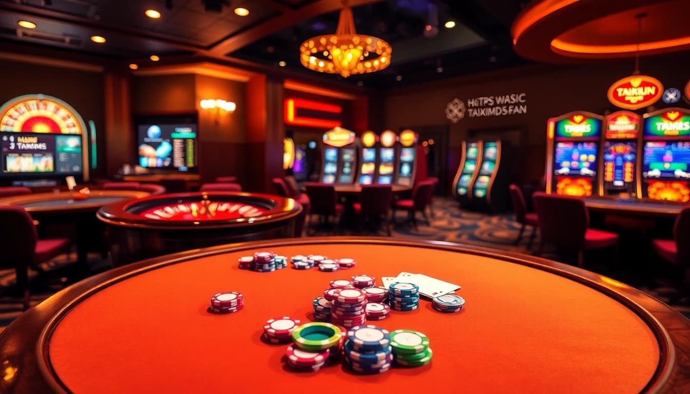 Engaging gambling moment at https://taixiumd5.fan/ showcasing vibrant casino table with cards and chips.