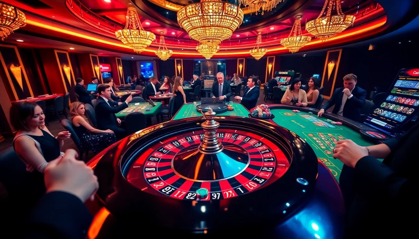 Players engaging with a thrilling sex game while enjoying a vibrant roulette table at a luxurious casino.