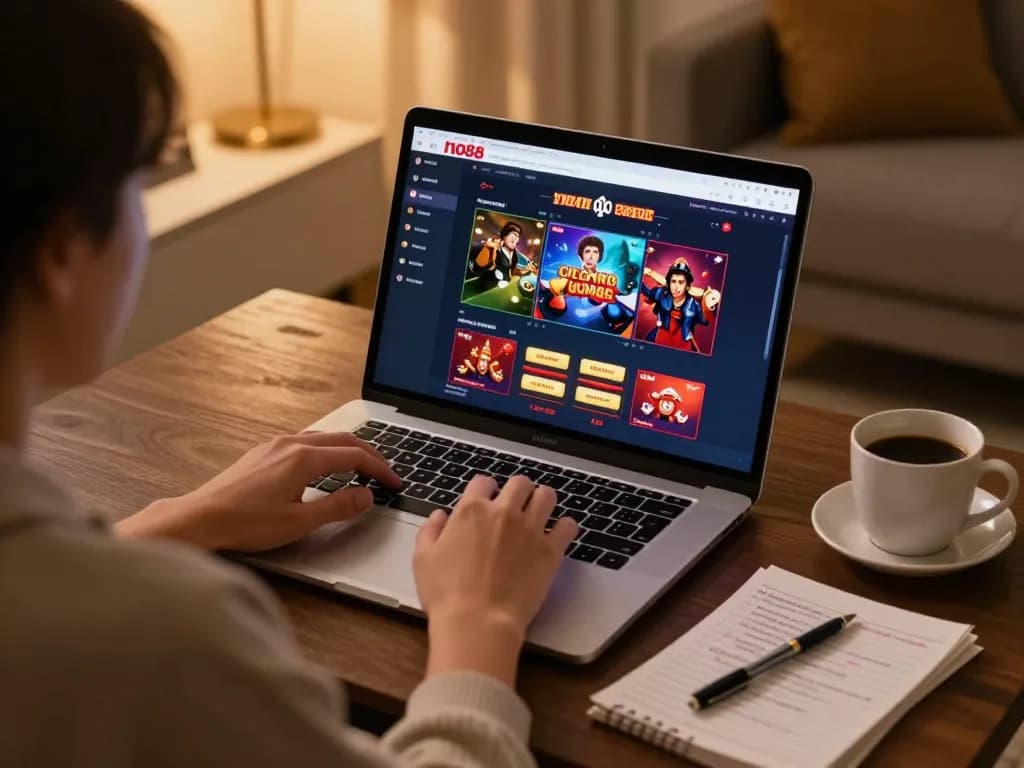 Experience online gaming at ho88 with a cozy setup showcasing dynamic casino action.