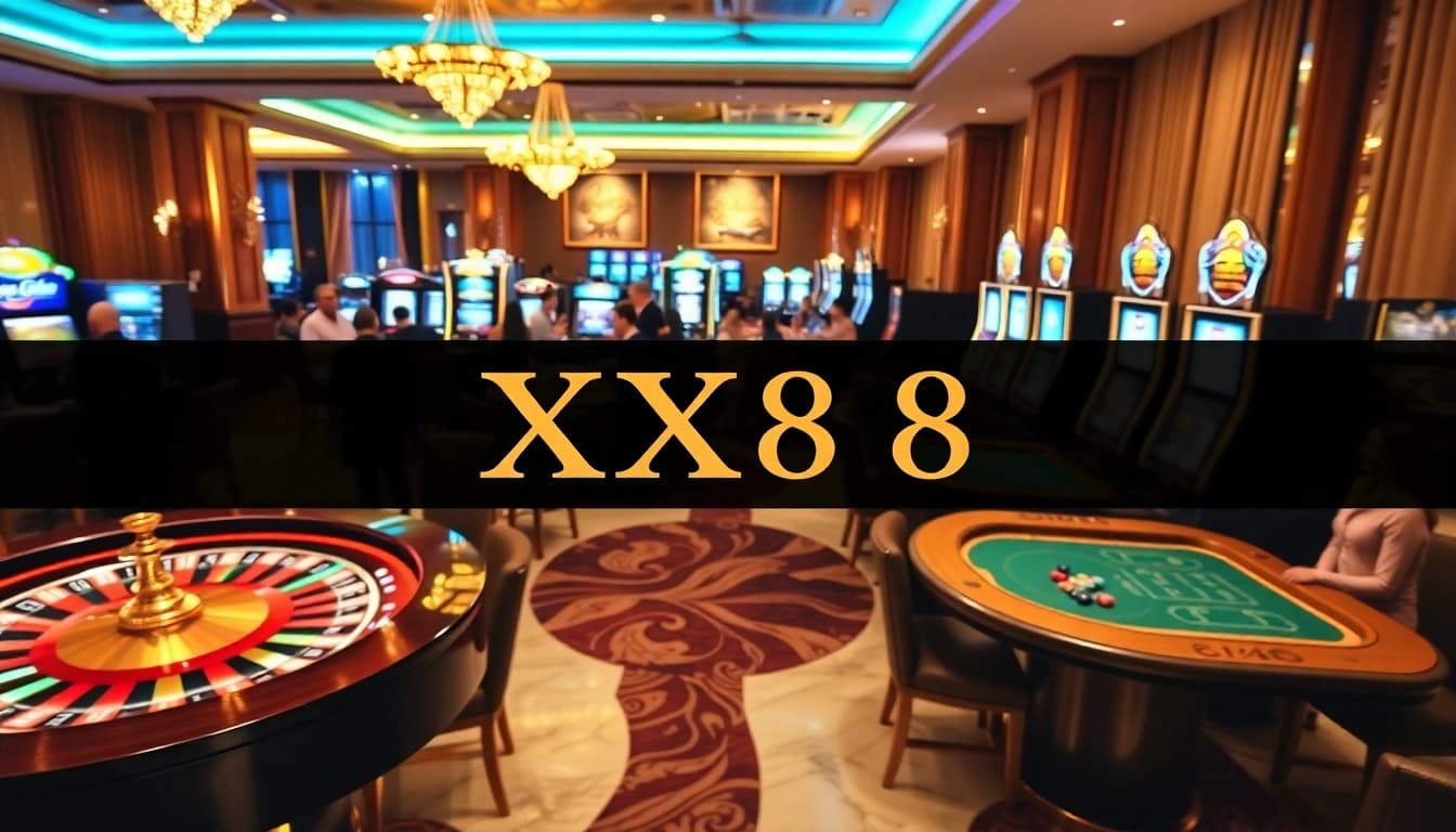 Engaged players enjoying diverse games at XX88 casino, highlighting excitement and luxury.