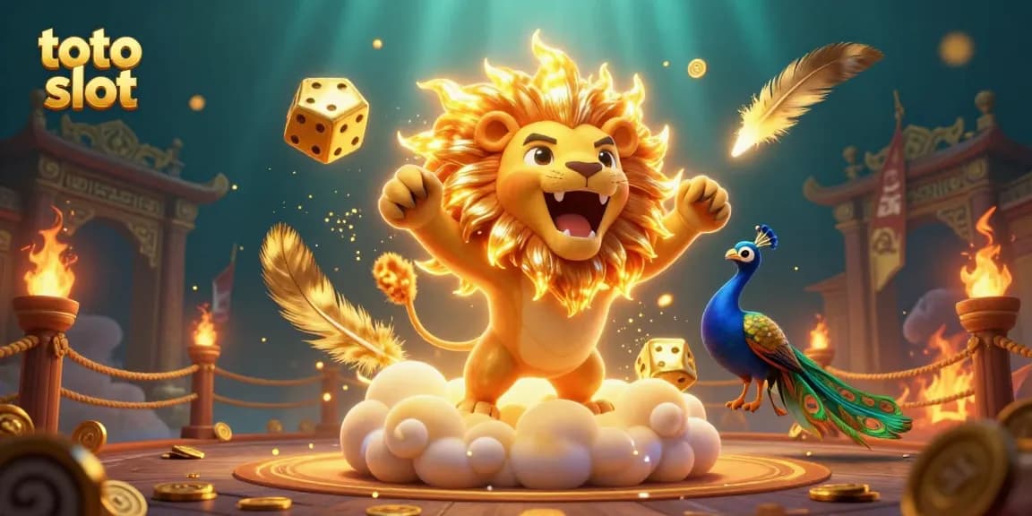 Engage with the vivid world of toto slot, showcasing dynamic characters, gold coins, and fiery effects.