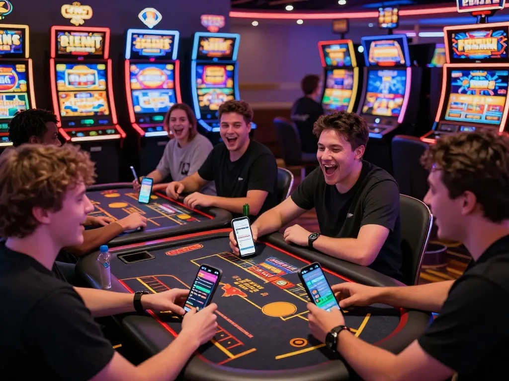 Engaged players enjoying slot gacor games in a modern online casino setting.