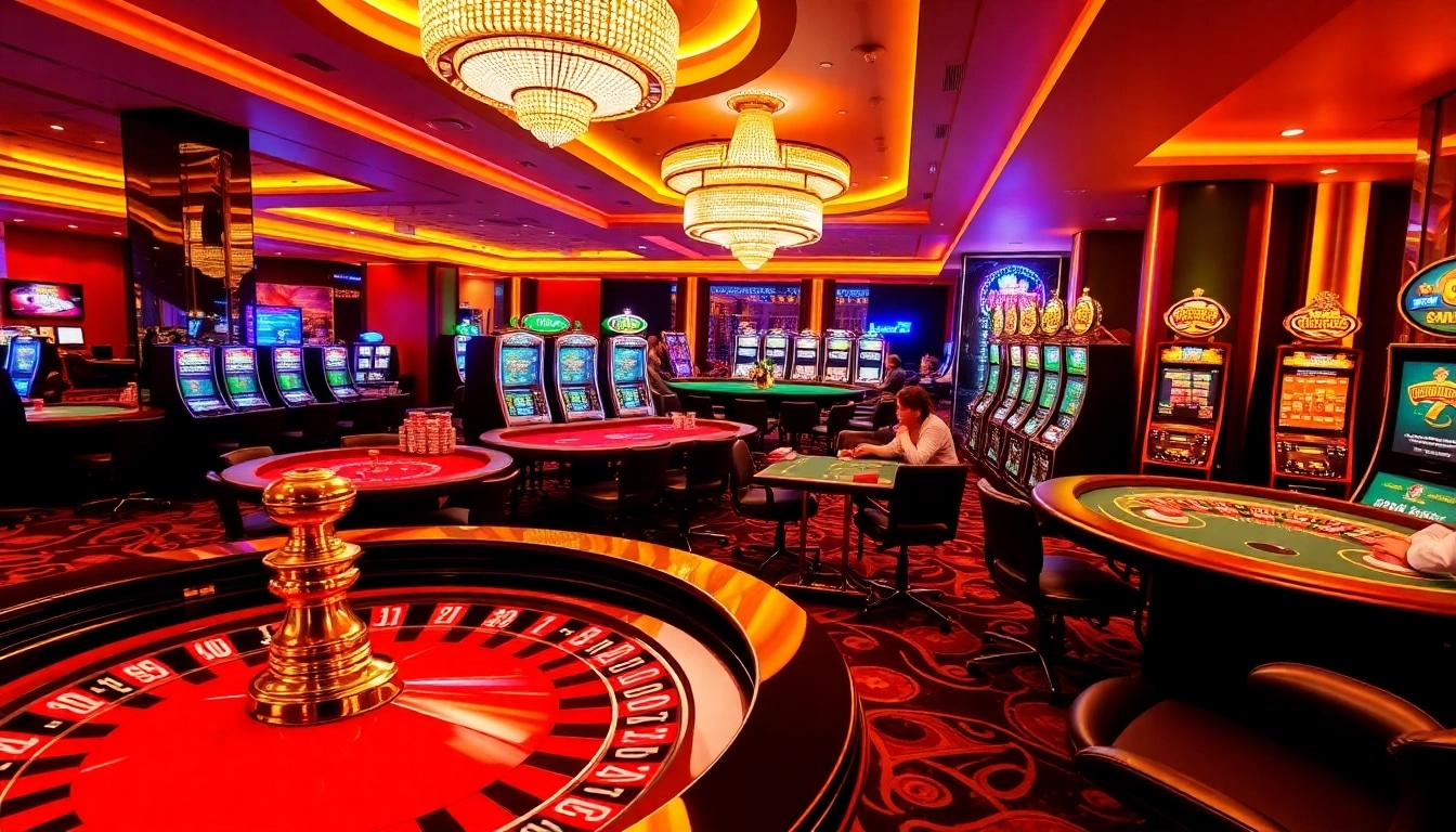 A dynamic casino scene featuring roulette and poker gameplay, capturing the essence of trang chủ 789club.