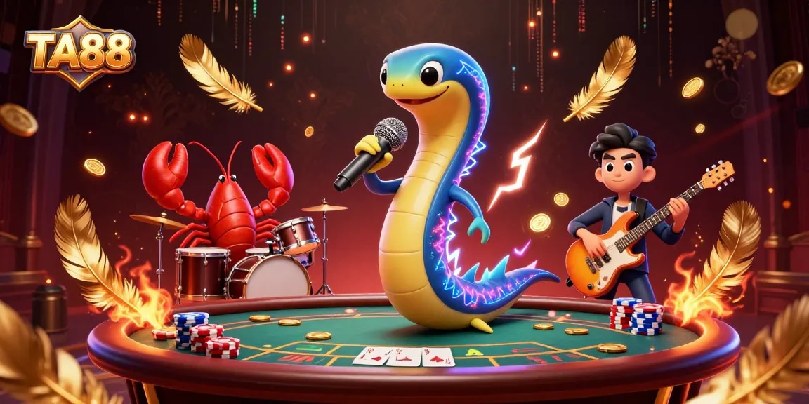 TA88 engages players with a vibrant underwater casino scene featuring poker excitement.