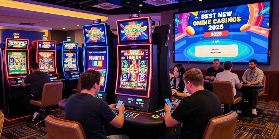 Players enjoying the best new online casinos in a vibrant online gaming environment, showcasing diverse gaming options and lively atmosphere.