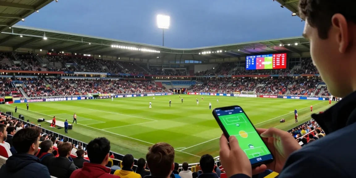 แทงบอลโลก betting predictions with live odds and sports analysis in an excited stadium atmosphere.