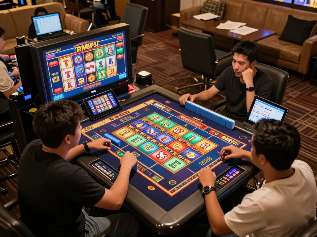 Players enjoying Mahjong Ways on Tempo123, celebrating wins from colorful slot reels.