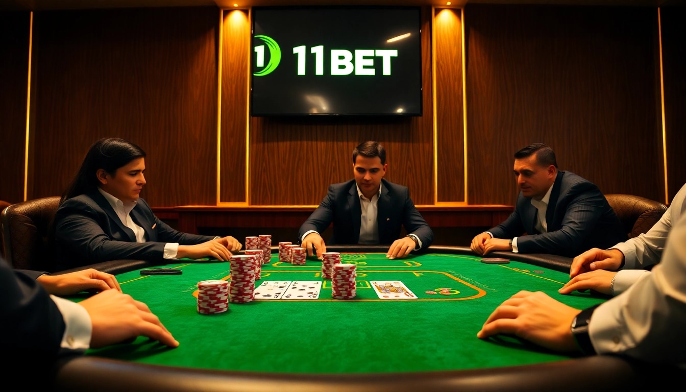 Experience high-stakes poker action at https://11betn.com/ with elegant players and vibrant chips.