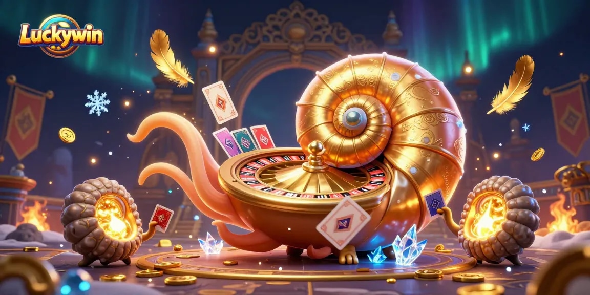 Engage in thrilling gaming adventures at Luckywin with colorful casino elements and a vibrant scene.