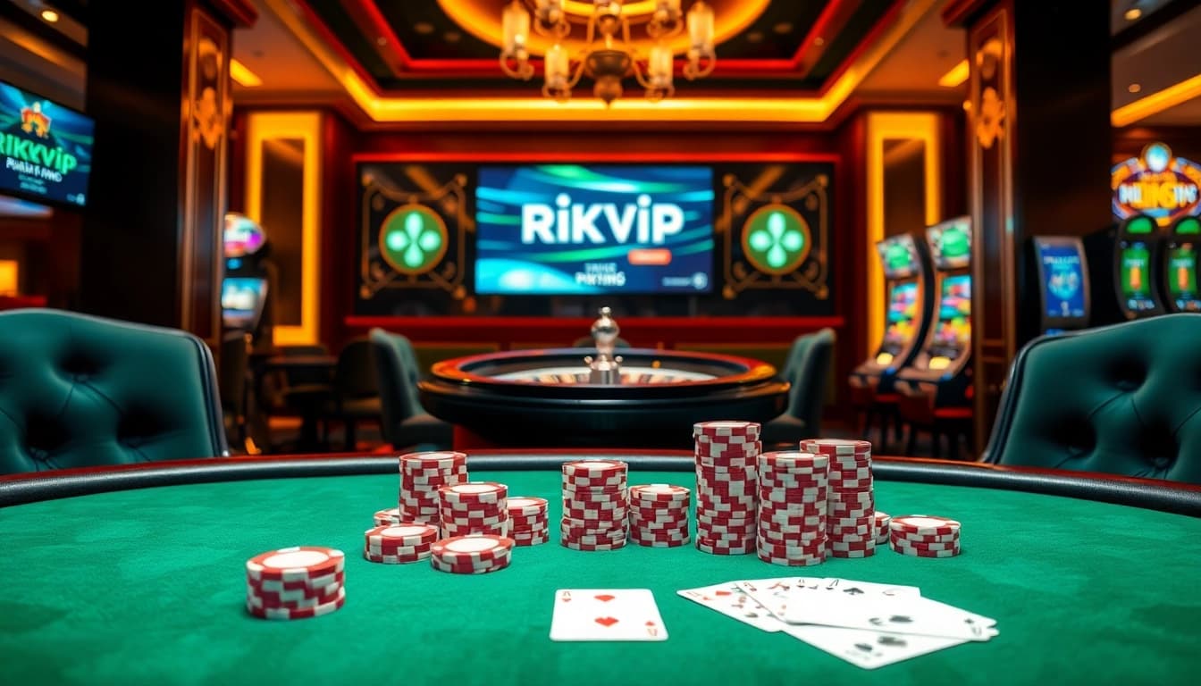 Engagement in a high-stakes poker game at Rikvip's luxury casino.