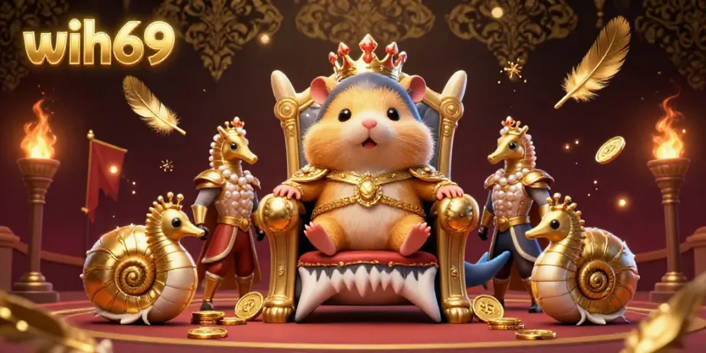 Slot gacor wih69 menampilkan raja hamster emas dan semua elemen permainan seru.