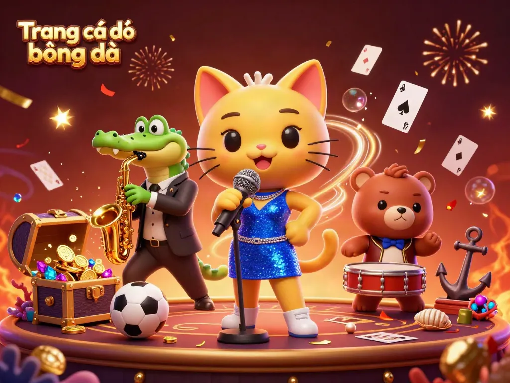 Engage in Trang cá độ bóng đá with vibrant characters and dynamic betting elements in an exciting 3D scene