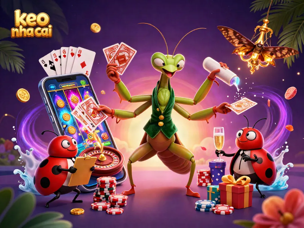 Join the excitement at keo nha cai with vibrant casino action featuring a lively mantis dealer.