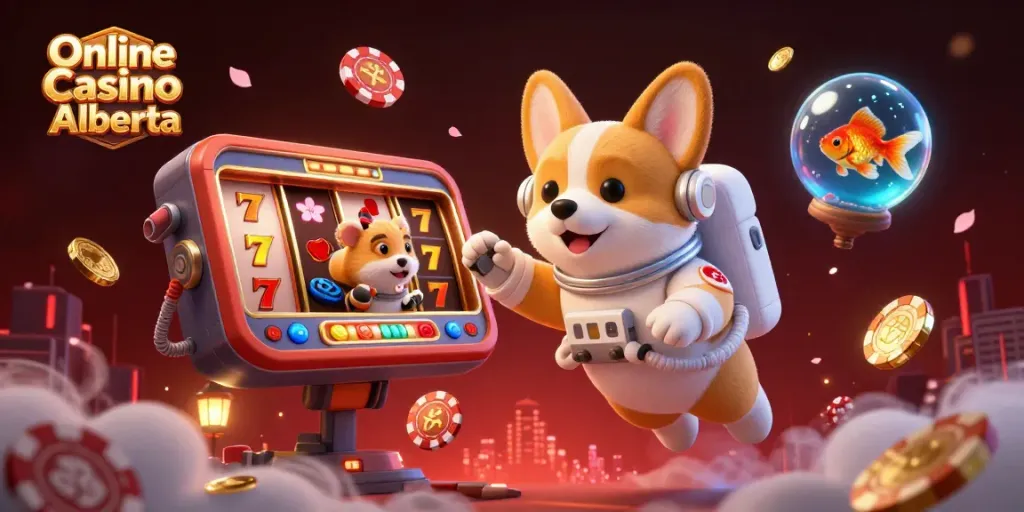 Experience the thrilling excitement of Online Casino Alberta with vibrant 3D characters and gaming elements.