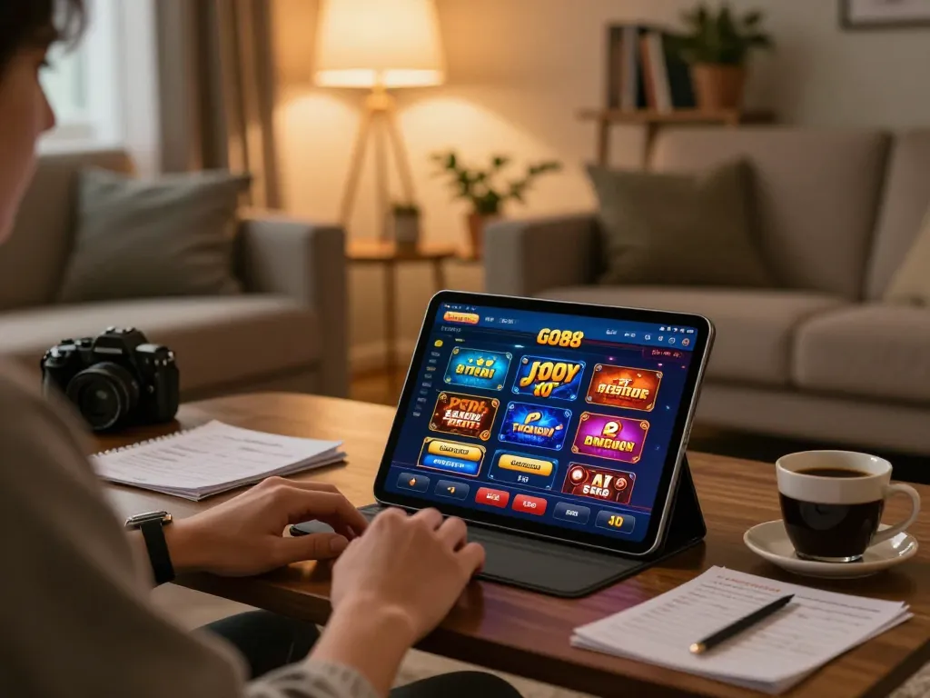 Experience GO88 casino app gameplay in a cozy environment, showcasing strategic betting in action.