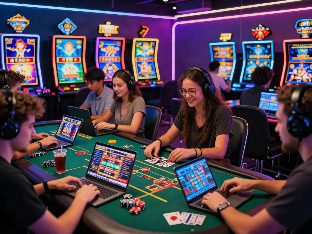 Players enjoying various games at A80, embodying a vibrant casino atmosphere.