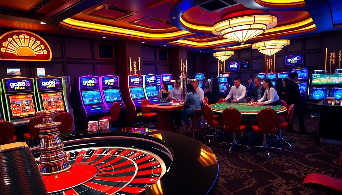 Experience the excitement of the go88 plus casino scene with roulette and engaging players.