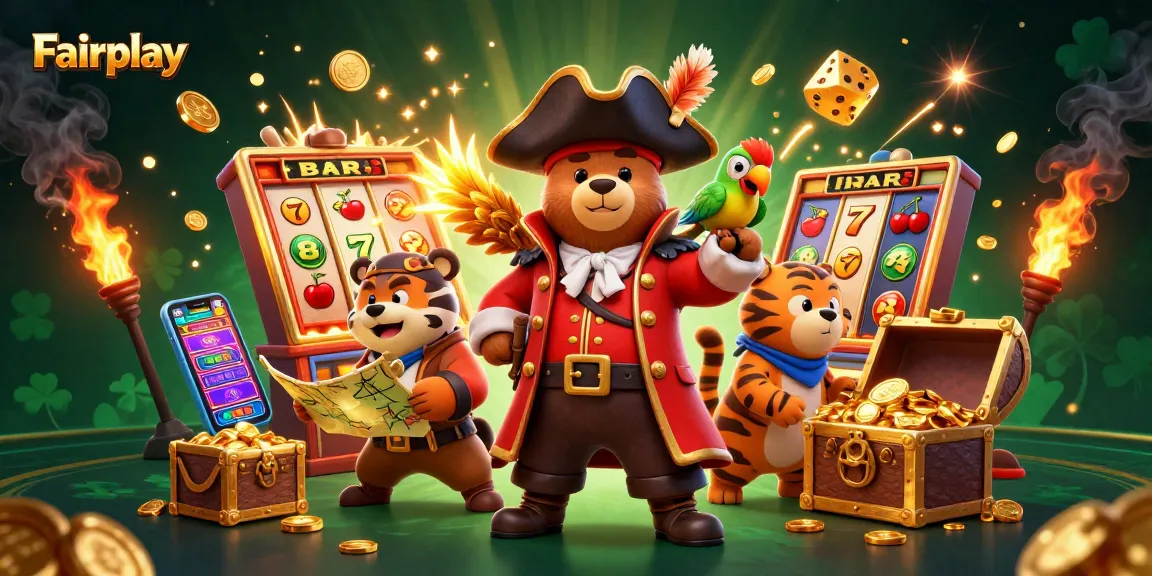 Experience jackpot excitement with Fairplay's thrilling 3D casino scene featuring colorful gaming elements.