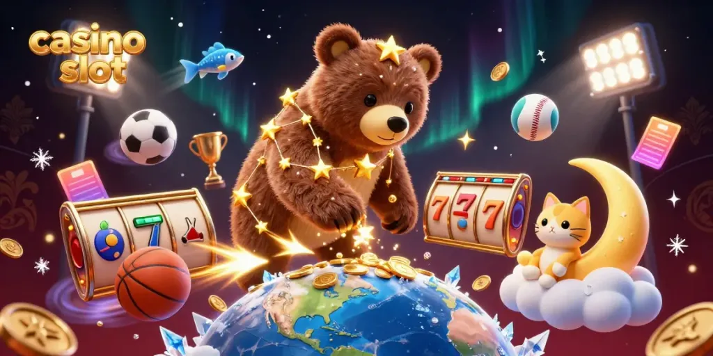 Engage in exciting casino slot adventures with vibrant cosmic elements and winning symbols.