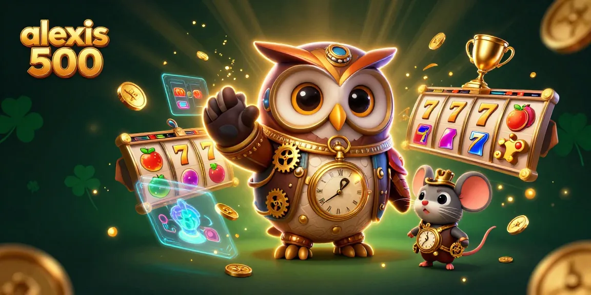 Engage with the thrilling world of alexis 500 through vibrant 3D casino illustrations embodying the excitement of slot games.