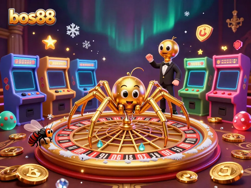 Experience thrilling gaming action at bos88 with a magical 3D spider roulette scene.