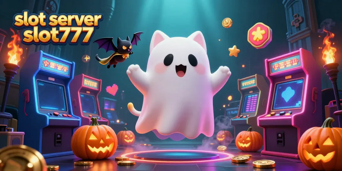 Permainan menarik di slot server slot777 saat kucing hantu bermain di kasino seram.