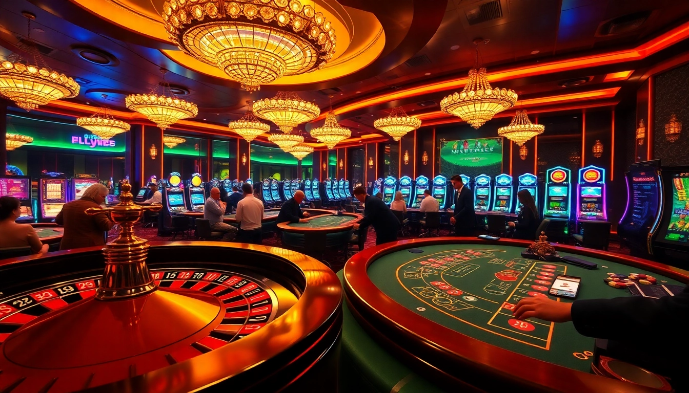 Experience the thrill of gaming at https://fly88-vi.com/ with players engaging at a luxurious casino table.