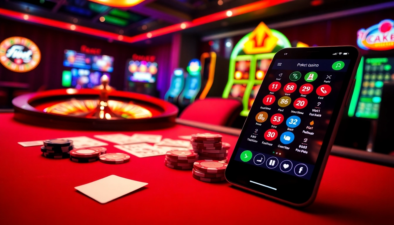 F8bet highlights an exciting online casino atmosphere with poker, slot machines, and roulette.