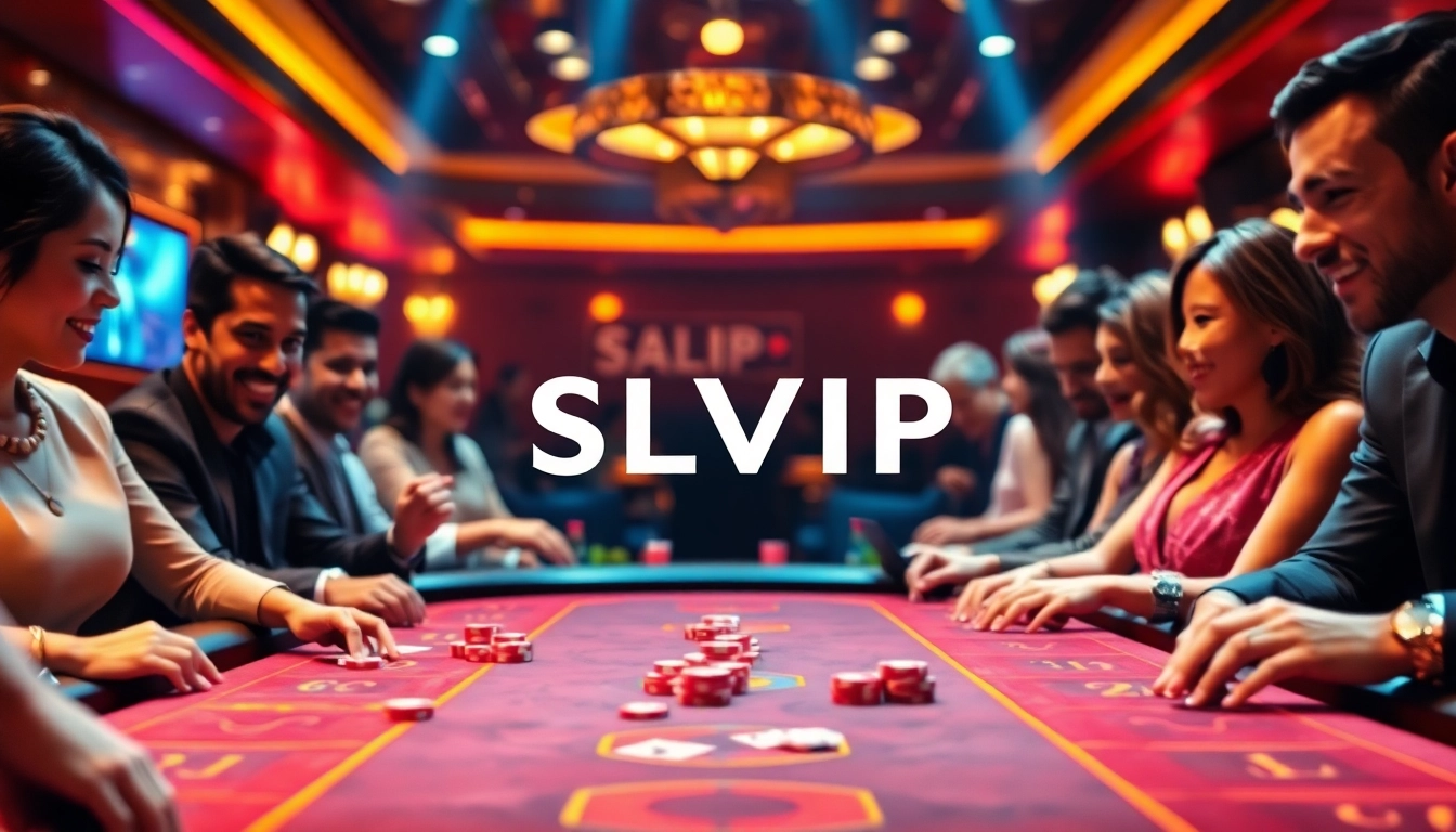 SLVIP gaming table with active gameplay, showcasing excitement in a luxurious casino setting.