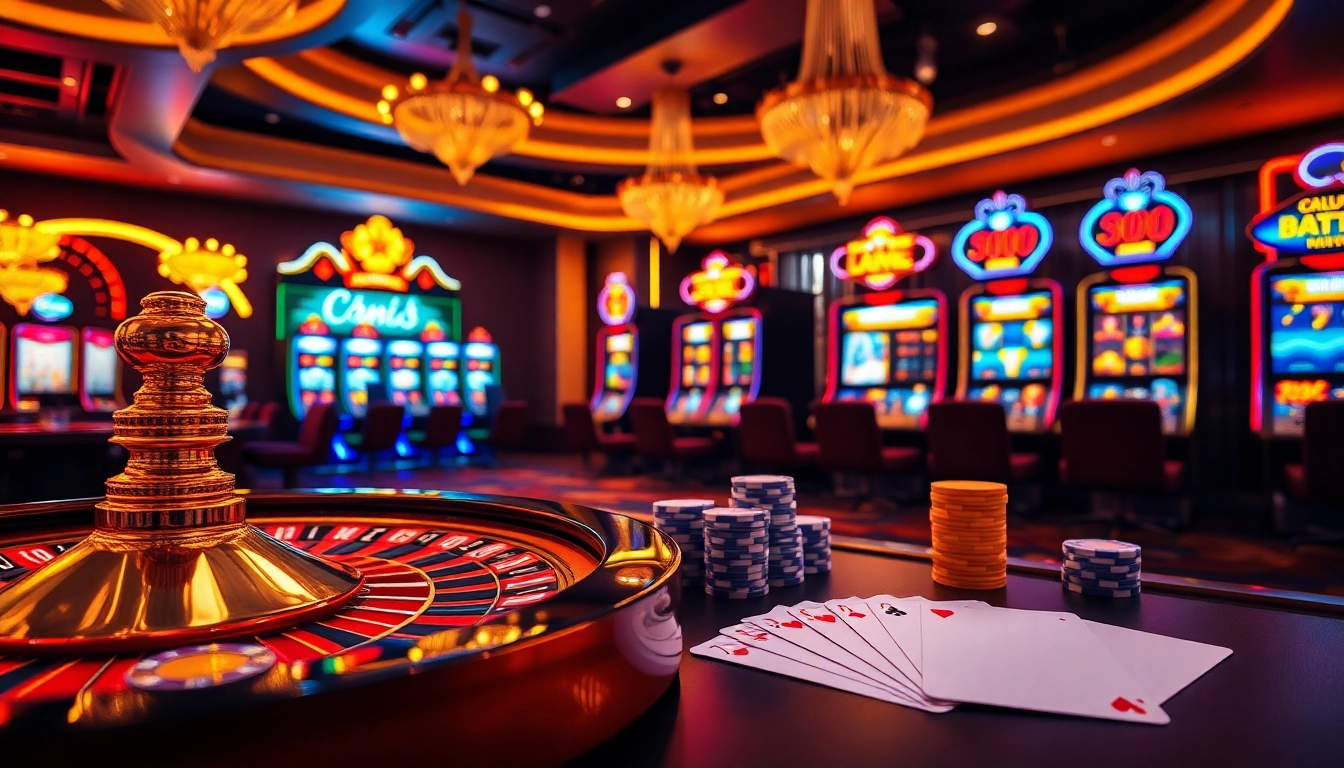 Experience the thrill of mmoo giải trí online with a luxurious casino atmosphere featuring roulette and card games.