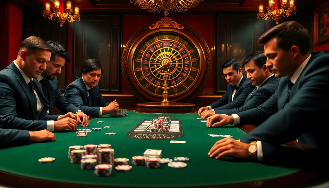 Engaging poker game scene at https://gemwin.blog/, showcasing high-stakes betting with chips and cards.