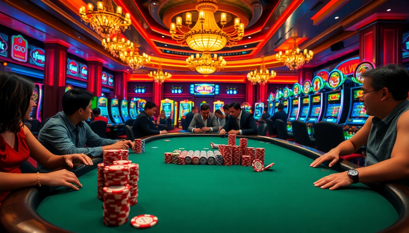 Engaging gaming scene at a luxurious casino highlighting the chip'n win review experience.