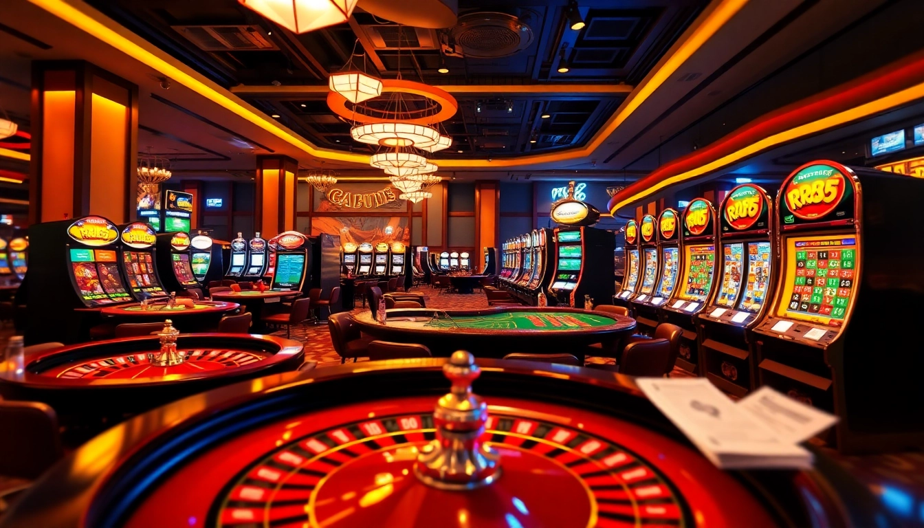 Engage in thrilling gameplay at rr88 with vivid casino atmosphere featuring roulette and exciting slot machines.
