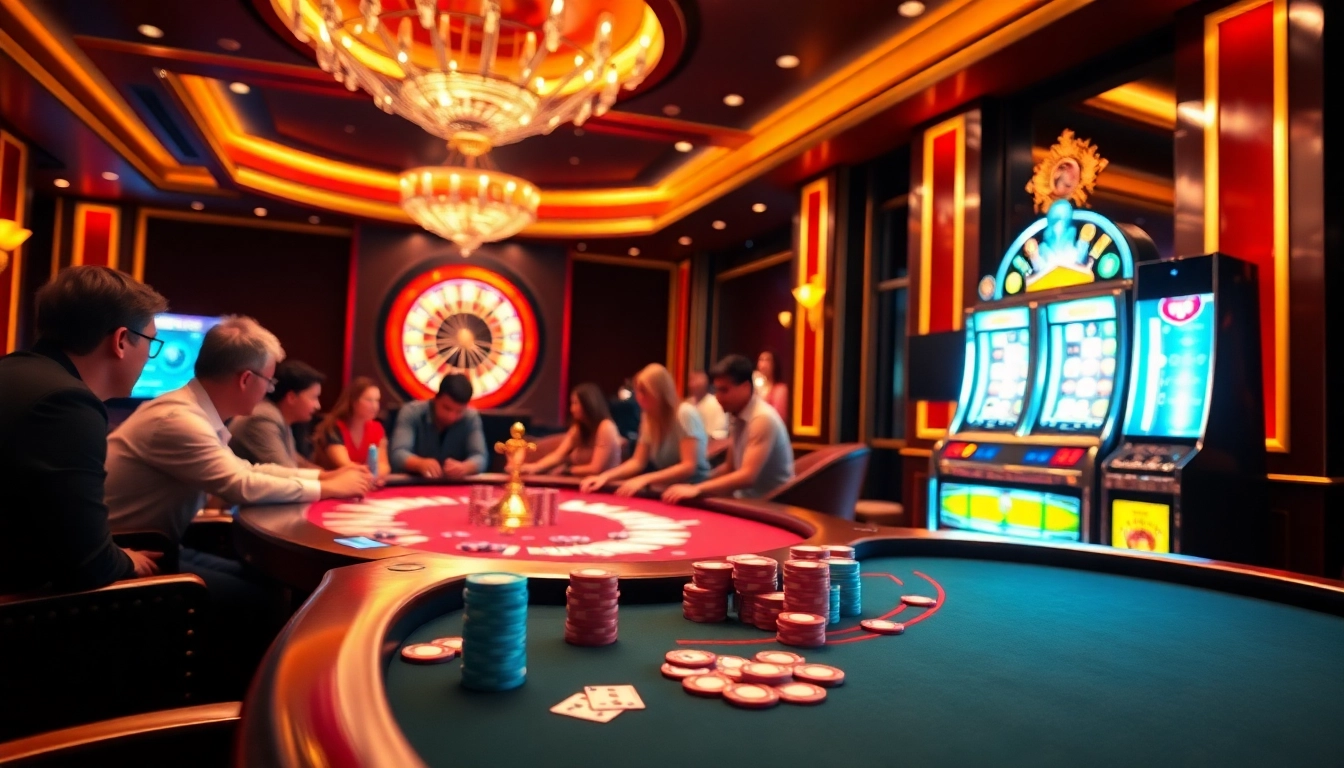 Experience the thrill of winning at MB66's vibrant online casino, with poker and roulette games in action.
