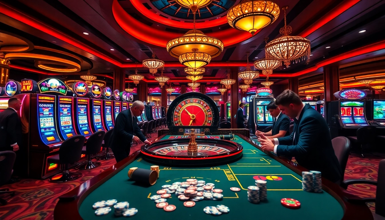 Experience the thrill of gaming at 688v with vibrant roulette wheels and elegant slot machines.