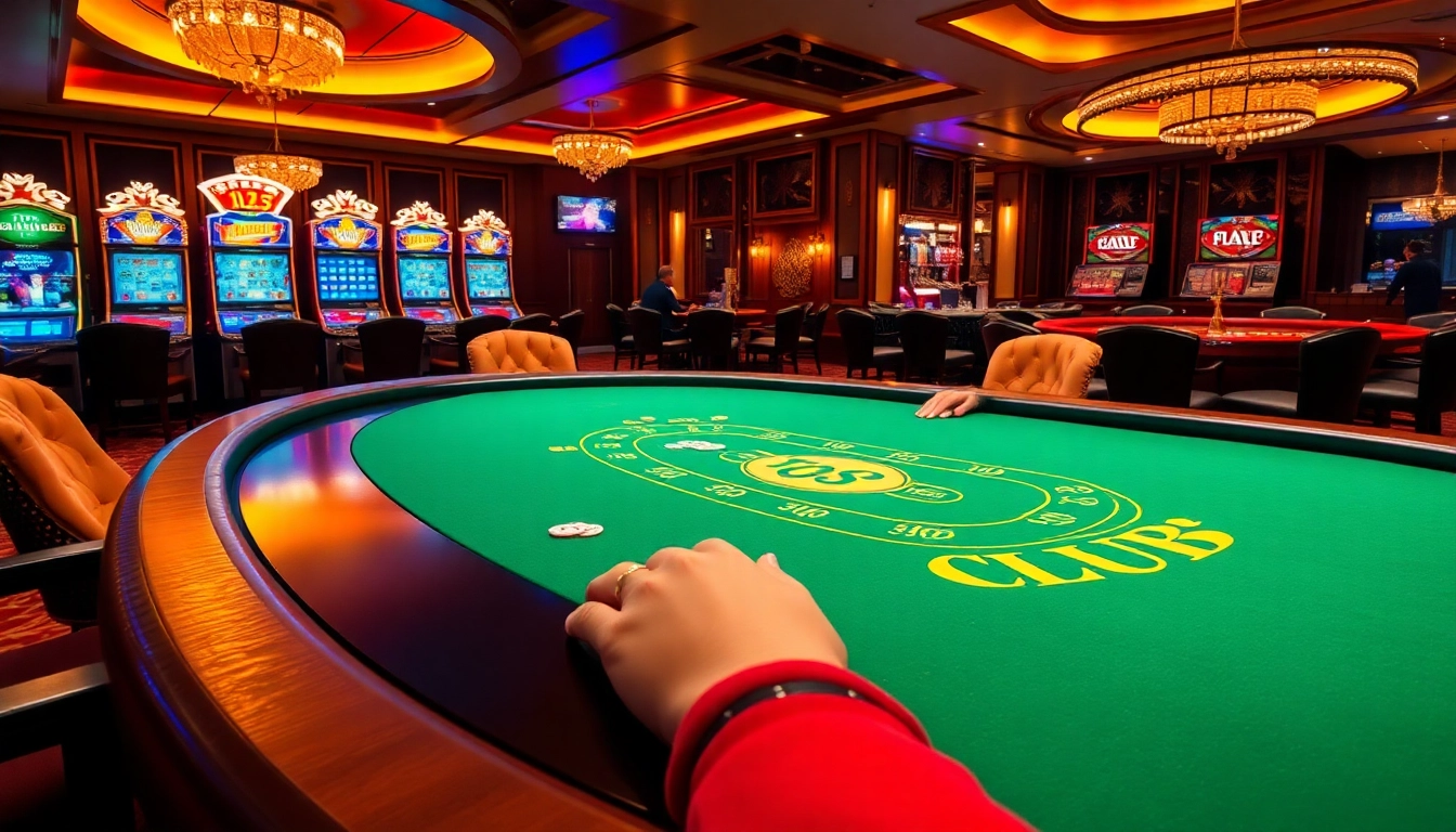 TOP CLUB poker players enjoying an intense gaming experience at a luxurious casino.
