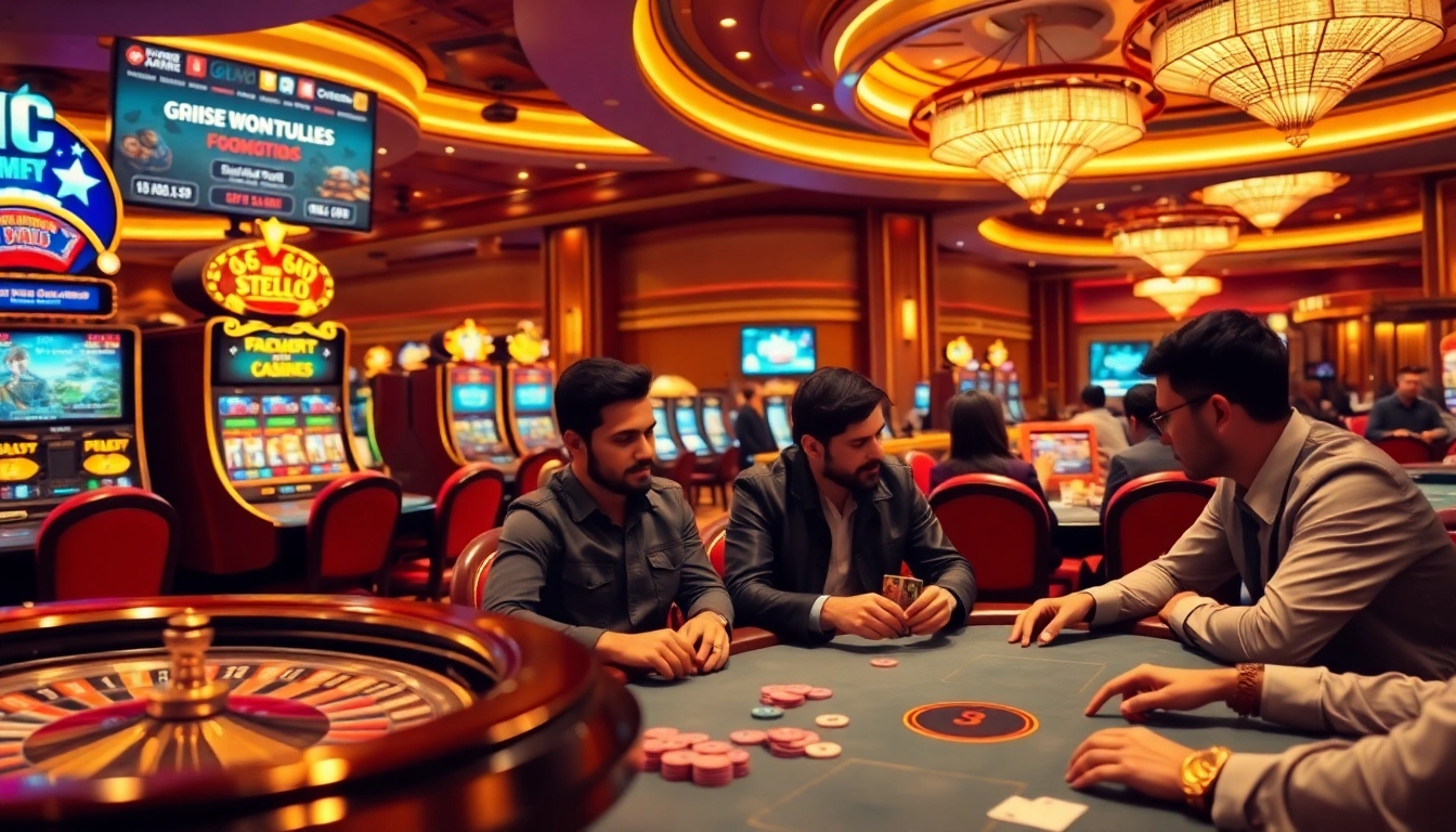 Experience the thrill of gaming at kjc's luxury casino, with vibrant slot machines and poker tables.