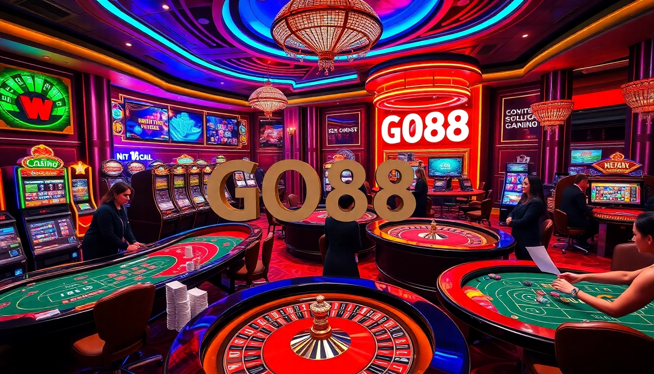 Experience thrilling gameplay at GO88 with vibrant casino tables and dynamic betting action.