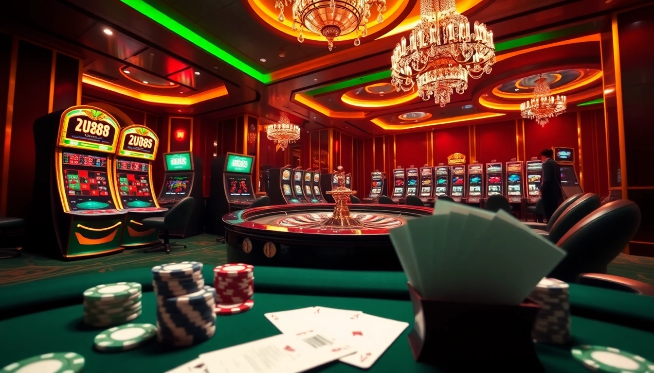 UU88 offers a vibrant casino experience with roulette, poker chips, and engaging betting interfaces.