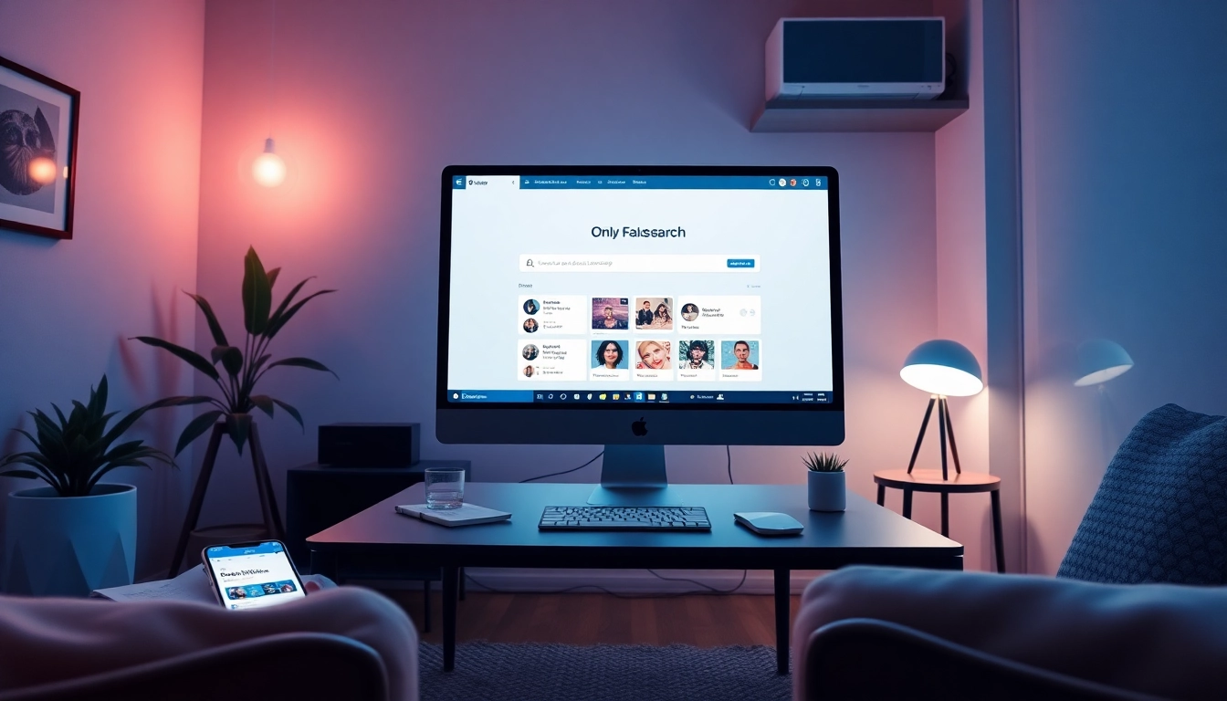 OnlyFans Search interface displayed on a modern digital workspace, showcasing user-friendly features.