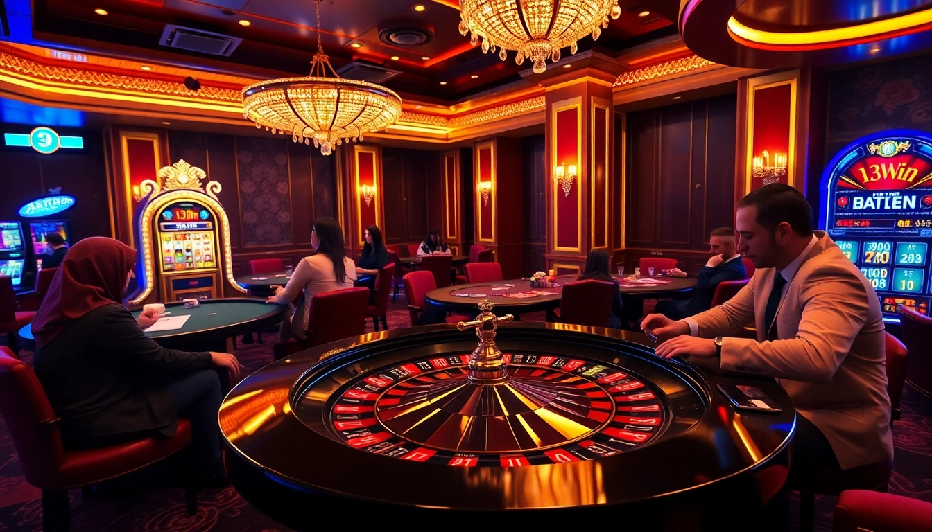 Experience thrilling moments at 13Win with exciting poker games and vibrant casino ambiance.