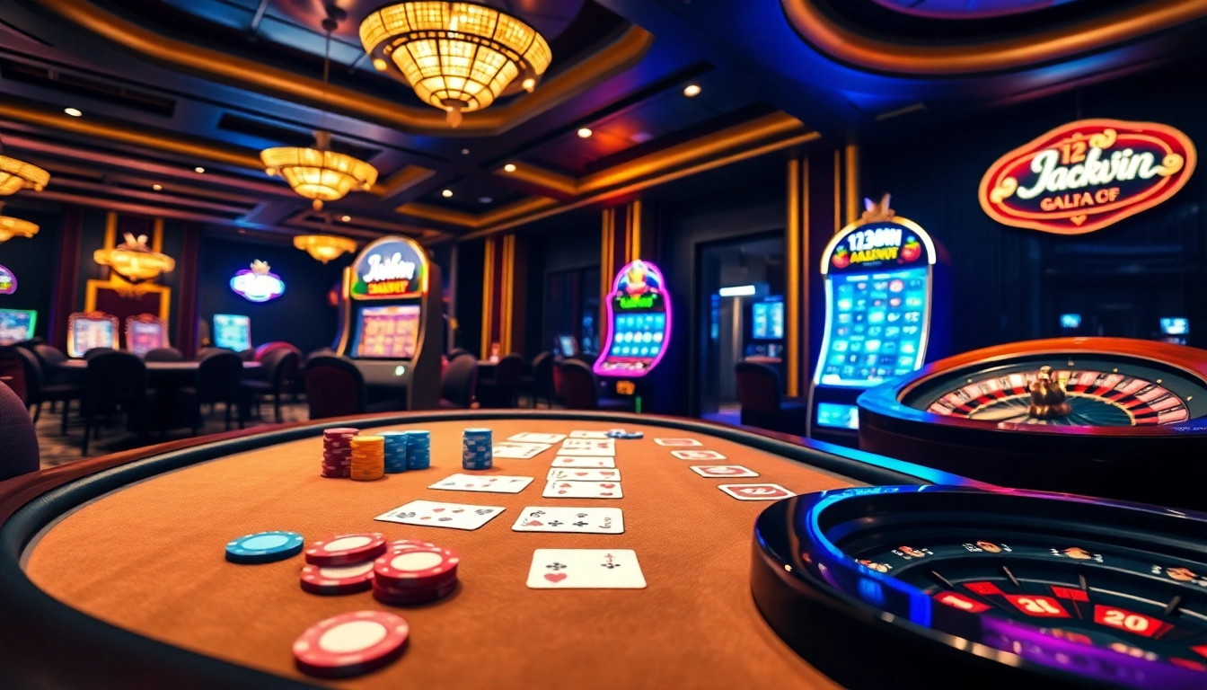 Experience the thrill of victory at 13win with vibrant casino gaming elements including roulette and poker.